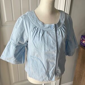 Talbots Baby Blue Jacket Blouse (size 0P)